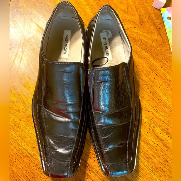Steve Madden Other - Steve Madden Men’s SZ 12 Dress Shoes, Black Made W/ Genuine Leather Pre-owned